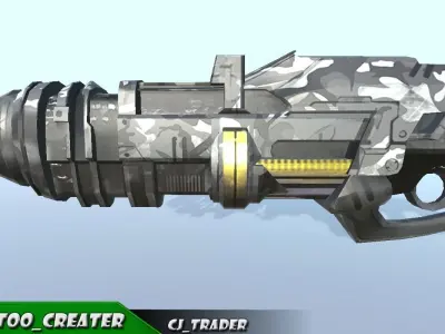 Sci-Fi Weapon Space Gun Low-poly  3D Model Low-poly 3D model