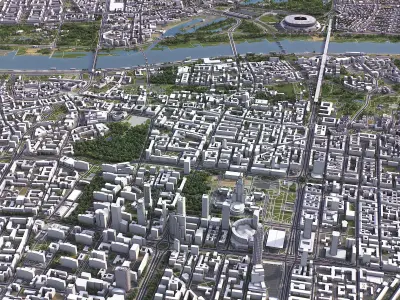 Warsaw Low-poly 3D model