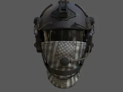 Helmet scifi military combat soldier ver 2 Low-poly 3D model