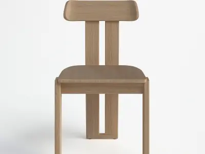 Solid wood chair 3D model