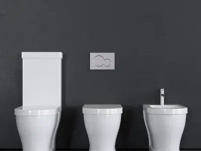 Ceramica Cielo Opera bidet and toilet Low-poly 3D model