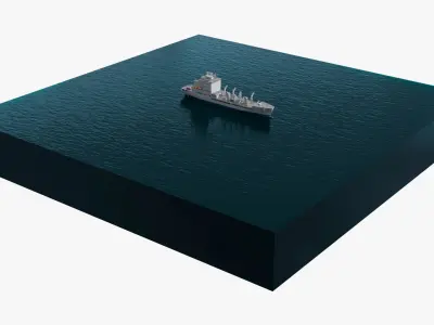  Fleet Logistics Tanker Floating at Sea Grey 