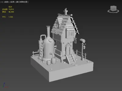 Stylish Tavern Low-poly 3D model