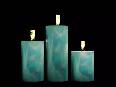 Blue Candels Free low-poly 3D model