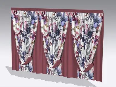 Curtain Low-poly 3D model