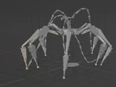 full rigged sci-fi spider 3D model