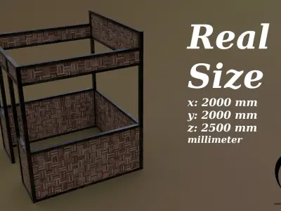 Stall stand 02 R Low-poly 3D model