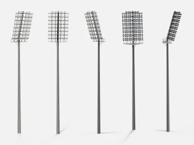 floodlight 1 stadium light tower 3D model