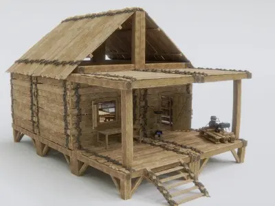 Survival Modular Building Parts Pack Low-poly 3D model