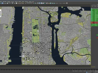 New York 30 x 50 km 3D City Map 3D model