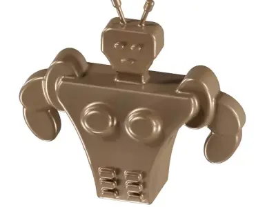 Wooden Robot Toy 3D model