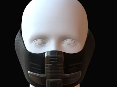 Gas mask helmet 3d model scifi Low-poly  Low-poly 3D model