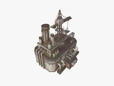 SciFi Factory A10 Abandoned - Sci Fi Exterior Design Low-poly 3D model