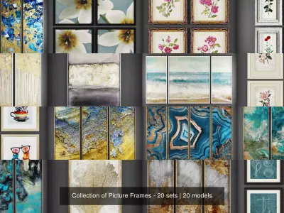 Collection of Picture Frames - 20 sets 3D Model Pack 13