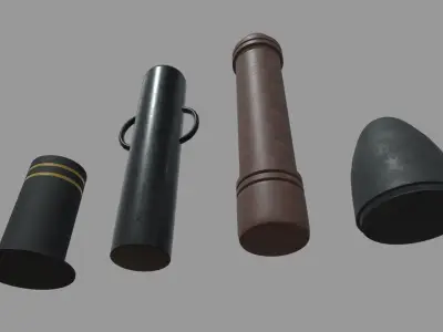 Bollards 03 04 05 06 Low-poly 3D model