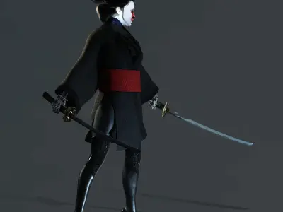 Geisha Assassin Character Low-poly 3D model