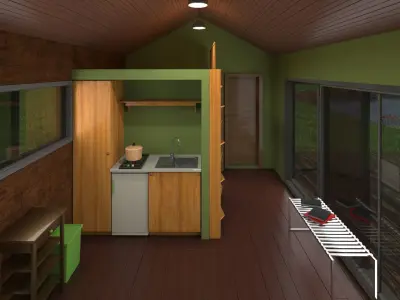 Small house with a lake  3D model