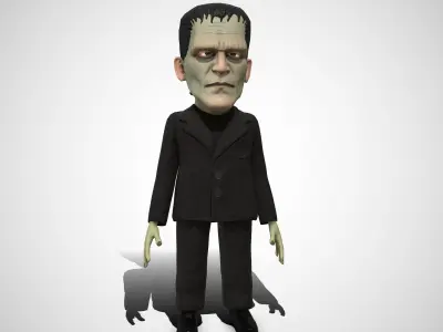 Cartoon Frankenstein rigged animated low poly Low-poly 3D model