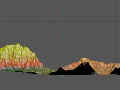 Detailed rocky landscape  3D model
