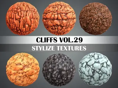 Stylized Cliffs Vol 29 - Hand Painted Texture Texture