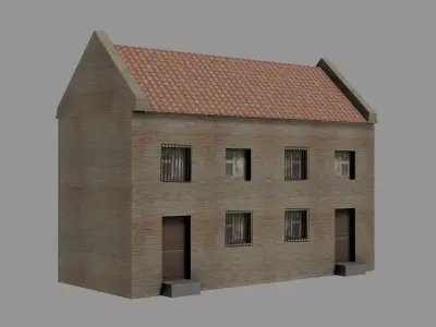 Old house Low-Poly game redy Low-poly 3D model