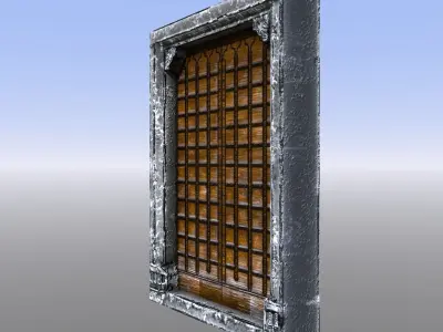 Castle Doors Low-poly 3D model