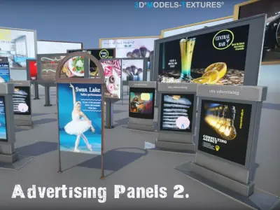 Advertising Panels 2 Low-poly 3D model