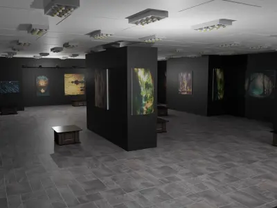 EXHIBITION HALL - art gallery Low-poly 3D model
