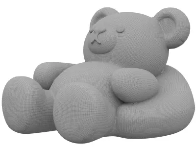 Inflate sleep bear toy Low-poly 3D model