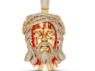 Jesus Pendant  3D print model 3D print model