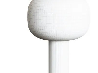 Mushroom Floor Lamp  Brass Glass 3D model