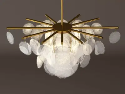 Nimbus chandelier with circles hanging from it 3D model