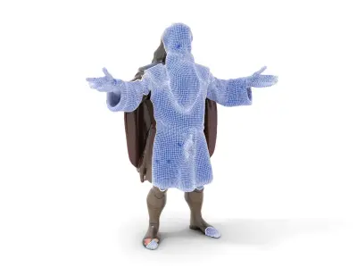 Elder Sage Rigged and Animated D Character Model Low-poly 3D model