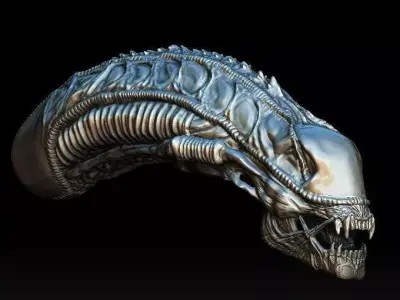 Alien warrior head  3D model