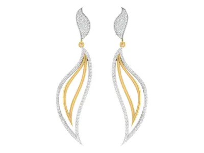 Light Weight Gold Diamond Earring  -earr4 3D print model