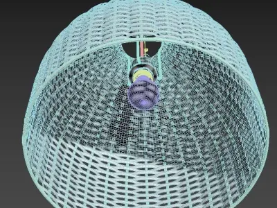 Lamp Rattan Pendant Free 3D model