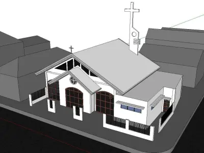 Architecture-Religion-God-Culture-Temple-0131 church with cross 3D model