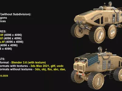 Mars Rover Concept-2-Desert 3D model
