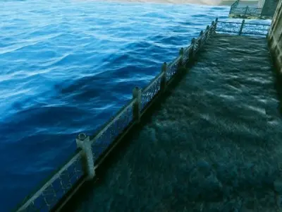 Istanbul Galata Bridge 90s 3D Model Low-poly 3D model