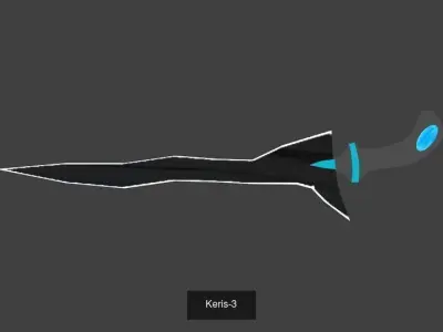 Keris collection knife with lights 3D Model Pack