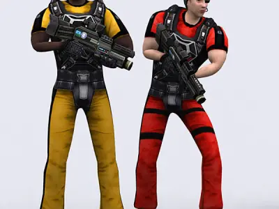 3DRT  - Hiroshi Elite Troopers Low-poly 3D model