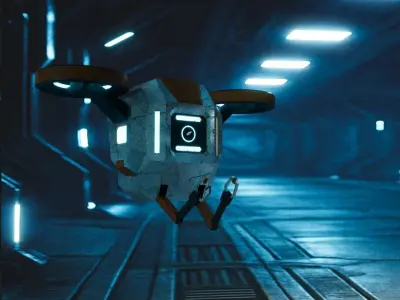 Sci-Fi drone model Low-poly 3D model