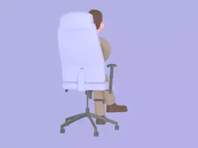 Stylized 3D Angry Lawyer Sitting Pose - Cartoon Male 3D model