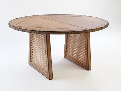 Wooden Coffe Table Low-poly 3D model