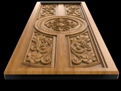 Wood cnc carving door design 3D print model