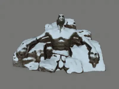 Stone Worrior Low-poly 3D model