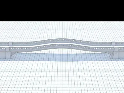 Highly detailed Central Park bow-bridge 3D model