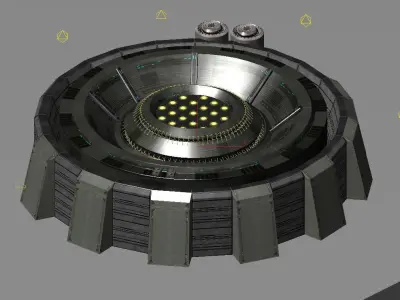 Armor-upgrade spaceship with hole in middle 3D model