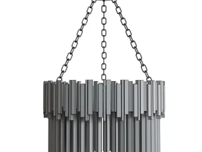 CHANDELIER WITH CRYSTALS CHROME 3D model
