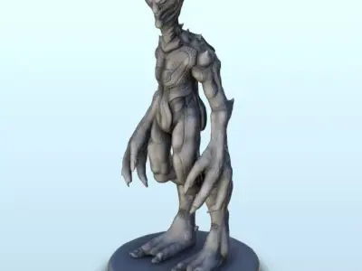 Alien with big hands and feets 2 - Future Sci-Fi SF Post apocaly 3D print model